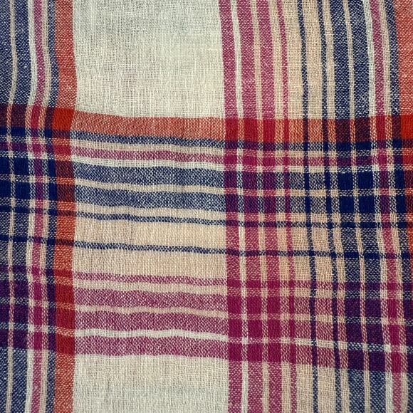 Rails Whitney Plaid Linen Rayon Button Down Shirt Women’s M Pink Fuchsia Summer - Picture 7 of 9